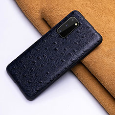 Handyhülle Hülle Luxus Leder Schutzhülle R03 für Samsung Galaxy S20 5G Blau