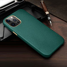 Handyhülle Hülle Luxus Leder Schutzhülle R04 für Apple iPhone 12 Pro Grün