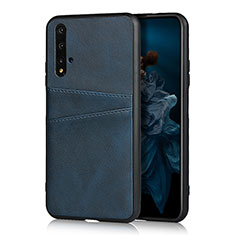 Handyhülle Hülle Luxus Leder Schutzhülle R04 für Huawei Honor 20 Blau
