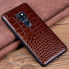 Handyhülle Hülle Luxus Leder Schutzhülle R04 für Huawei Mate 20 Braun