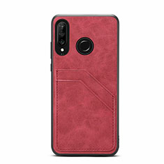 Handyhülle Hülle Luxus Leder Schutzhülle R04 für Huawei P30 Lite New Edition Rot