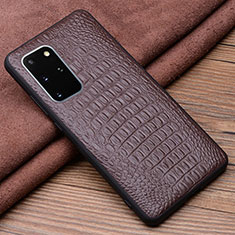 Handyhülle Hülle Luxus Leder Schutzhülle R04 für Samsung Galaxy S20 Plus 5G Braun