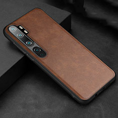 Handyhülle Hülle Luxus Leder Schutzhülle R04 für Xiaomi Mi Note 10 Braun