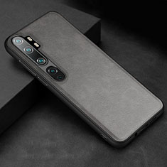 Handyhülle Hülle Luxus Leder Schutzhülle R04 für Xiaomi Mi Note 10 Grau