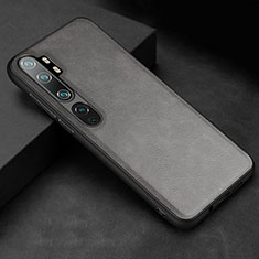 Handyhülle Hülle Luxus Leder Schutzhülle R04 für Xiaomi Mi Note 10 Pro Grau