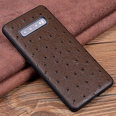 Handyhülle Hülle Luxus Leder Schutzhülle R05 für Samsung Galaxy S10 5G Braun