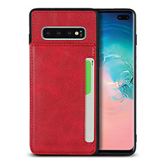 Handyhülle Hülle Luxus Leder Schutzhülle R05 für Samsung Galaxy S10 Plus Rot