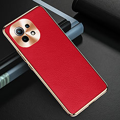 Handyhülle Hülle Luxus Leder Schutzhülle R05 für Xiaomi Mi 11 5G Rot