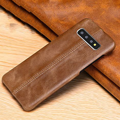 Handyhülle Hülle Luxus Leder Schutzhülle R06 für Samsung Galaxy S10 5G Orange