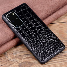 Handyhülle Hülle Luxus Leder Schutzhülle R06 für Samsung Galaxy S20 Plus 5G Schwarz
