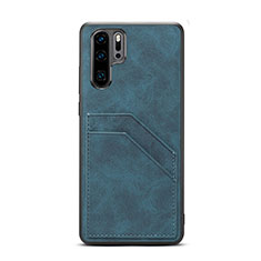 Handyhülle Hülle Luxus Leder Schutzhülle R08 für Huawei P30 Pro Blau