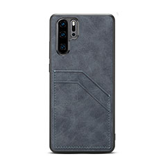 Handyhülle Hülle Luxus Leder Schutzhülle R08 für Huawei P30 Pro New Edition Dunkelgrau