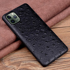 Handyhülle Hülle Luxus Leder Schutzhülle R12 für Apple iPhone 11 Pro Schwarz