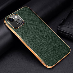 Handyhülle Hülle Luxus Leder Schutzhülle S01 für Apple iPhone 14 Grün