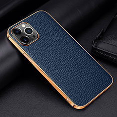 Handyhülle Hülle Luxus Leder Schutzhülle S01 für Apple iPhone 15 Pro Blau