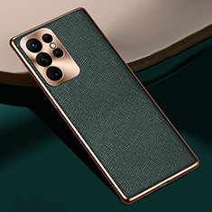 Handyhülle Hülle Luxus Leder Schutzhülle S01 für Samsung Galaxy S22 Ultra 5G Grün