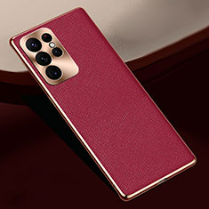 Handyhülle Hülle Luxus Leder Schutzhülle S01 für Samsung Galaxy S22 Ultra 5G Rot