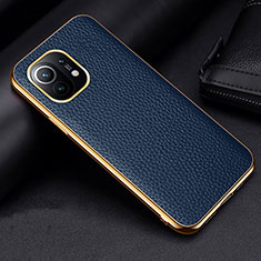 Handyhülle Hülle Luxus Leder Schutzhülle S01 für Xiaomi Mi 11 5G Blau