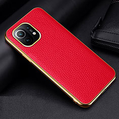 Handyhülle Hülle Luxus Leder Schutzhülle S01 für Xiaomi Mi 11 5G Rot