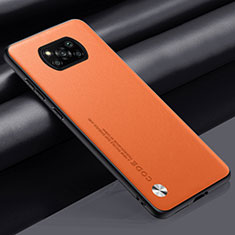 Handyhülle Hülle Luxus Leder Schutzhülle S01 für Xiaomi Poco X3 Orange