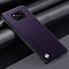 Handyhülle Hülle Luxus Leder Schutzhülle S01 für Xiaomi Poco X3 Violett