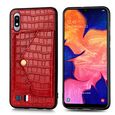 Handyhülle Hülle Luxus Leder Schutzhülle S01D für Samsung Galaxy A10 Rot