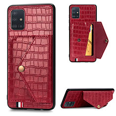 Handyhülle Hülle Luxus Leder Schutzhülle S01D für Samsung Galaxy M40S Rot
