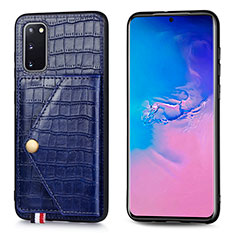 Handyhülle Hülle Luxus Leder Schutzhülle S01D für Samsung Galaxy S20 Blau