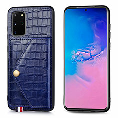 Handyhülle Hülle Luxus Leder Schutzhülle S01D für Samsung Galaxy S20 Plus Blau