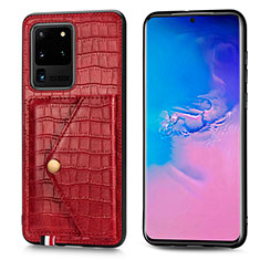 Handyhülle Hülle Luxus Leder Schutzhülle S01D für Samsung Galaxy S20 Ultra 5G Rot