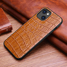 Handyhülle Hülle Luxus Leder Schutzhülle S02 für Apple iPhone 13 Braun