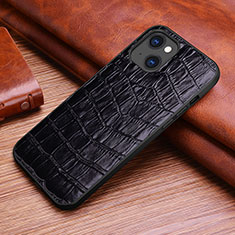 Handyhülle Hülle Luxus Leder Schutzhülle S02 für Apple iPhone 14 Schwarz