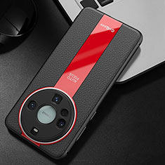 Handyhülle Hülle Luxus Leder Schutzhülle S02 für Huawei Mate 60 Rot und Schwarz