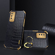 Handyhülle Hülle Luxus Leder Schutzhülle S02 für Samsung Galaxy M02s Schwarz