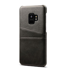 Handyhülle Hülle Luxus Leder Schutzhülle S02 für Samsung Galaxy S9 Schwarz