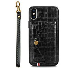 Handyhülle Hülle Luxus Leder Schutzhülle S02D für Samsung Galaxy M11 Schwarz