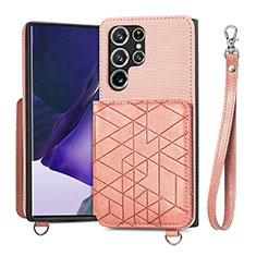 Handyhülle Hülle Luxus Leder Schutzhülle S02D für Samsung Galaxy S22 Ultra 5G Rosa
