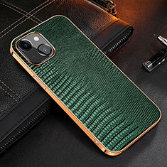 Handyhülle Hülle Luxus Leder Schutzhülle S04 für Apple iPhone 14 Grün