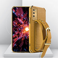 Handyhülle Hülle Luxus Leder Schutzhülle S04 für Samsung Galaxy A02s Gelb