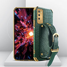 Handyhülle Hülle Luxus Leder Schutzhülle S04 für Samsung Galaxy A02s Grün