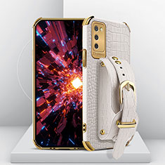 Handyhülle Hülle Luxus Leder Schutzhülle S04 für Samsung Galaxy A02s Weiß