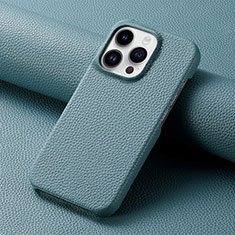 Handyhülle Hülle Luxus Leder Schutzhülle S04D für Apple iPhone 15 Pro Blau