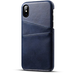 Handyhülle Hülle Luxus Leder Schutzhülle S06 für Apple iPhone X Blau