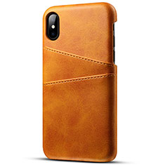 Handyhülle Hülle Luxus Leder Schutzhülle S06 für Apple iPhone X Orange