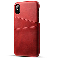 Handyhülle Hülle Luxus Leder Schutzhülle S06 für Apple iPhone X Rot