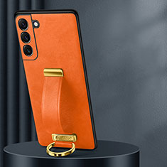 Handyhülle Hülle Luxus Leder Schutzhülle S06 für Samsung Galaxy S21 5G Orange
