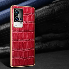 Handyhülle Hülle Luxus Leder Schutzhülle S06 für Vivo iQOO 8 Pro 5G Rot