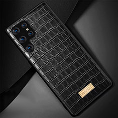 Handyhülle Hülle Luxus Leder Schutzhülle S08 für Samsung Galaxy S21 Ultra 5G Schwarz