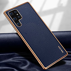 Handyhülle Hülle Luxus Leder Schutzhülle S09 für Samsung Galaxy S22 Ultra 5G Blau
