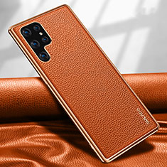 Handyhülle Hülle Luxus Leder Schutzhülle S09 für Samsung Galaxy S22 Ultra 5G Orange